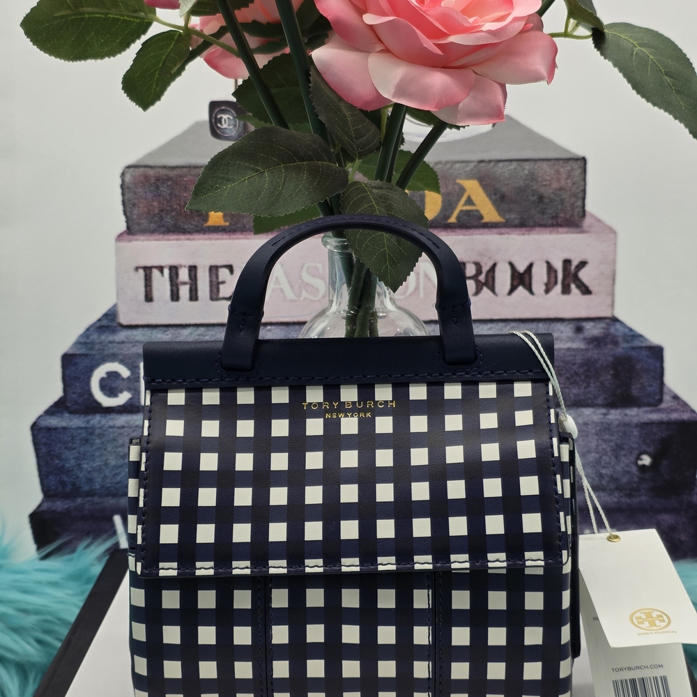 Tory Burch Navy Checkered Women's Bag